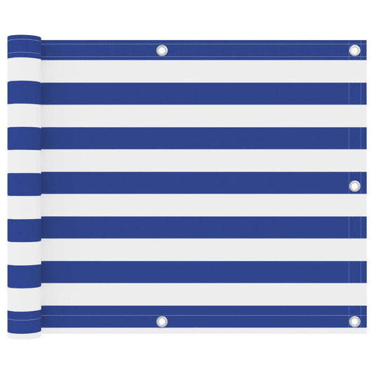 Balkono pertvara, balta ir mėlyna, 75x600cm, oksfordo audinys