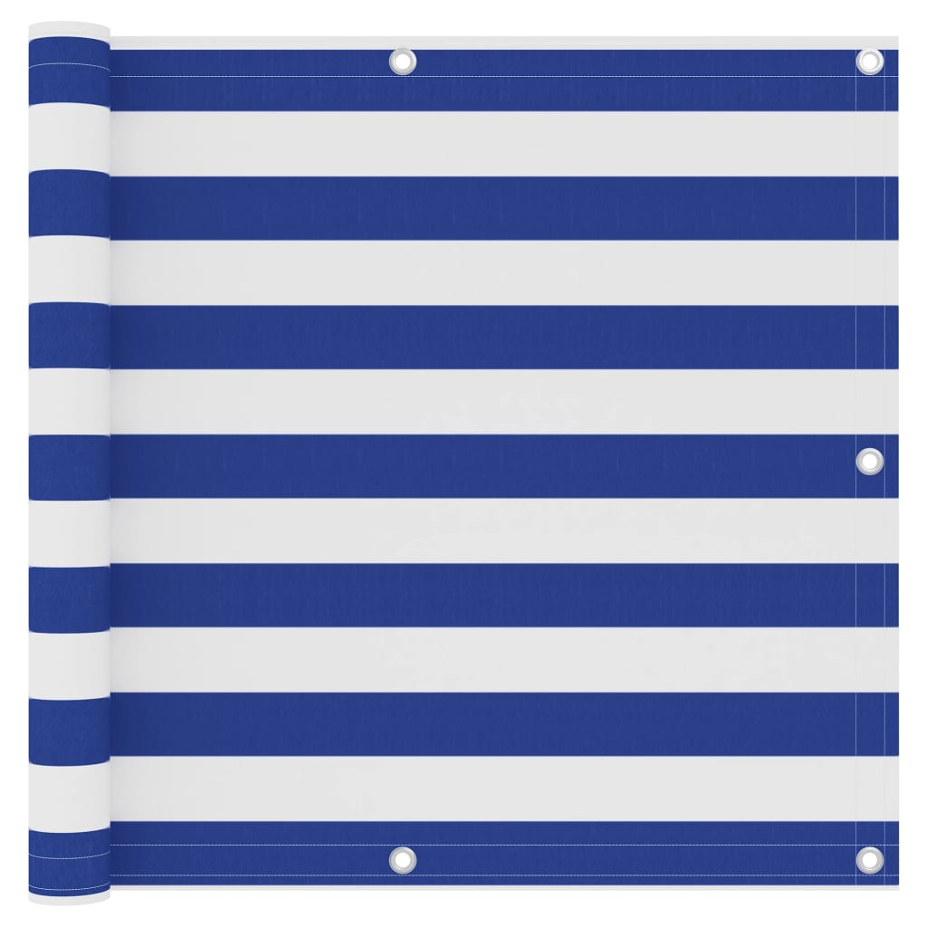 Balkono pertvara, balta ir mėlyna, 90x500cm, oksfordo audinys