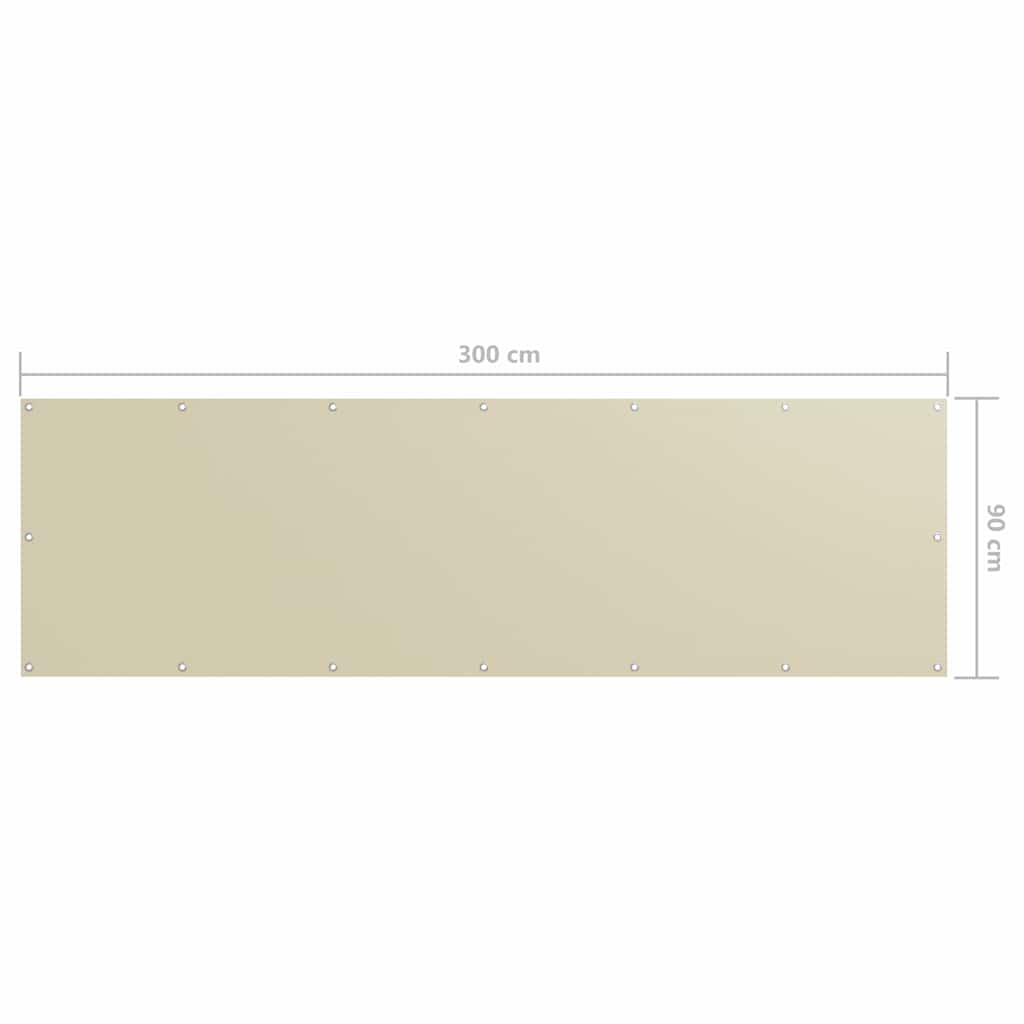 Balkono pertvara, kreminės spalvos, 90x300cm, oksfordo audinys