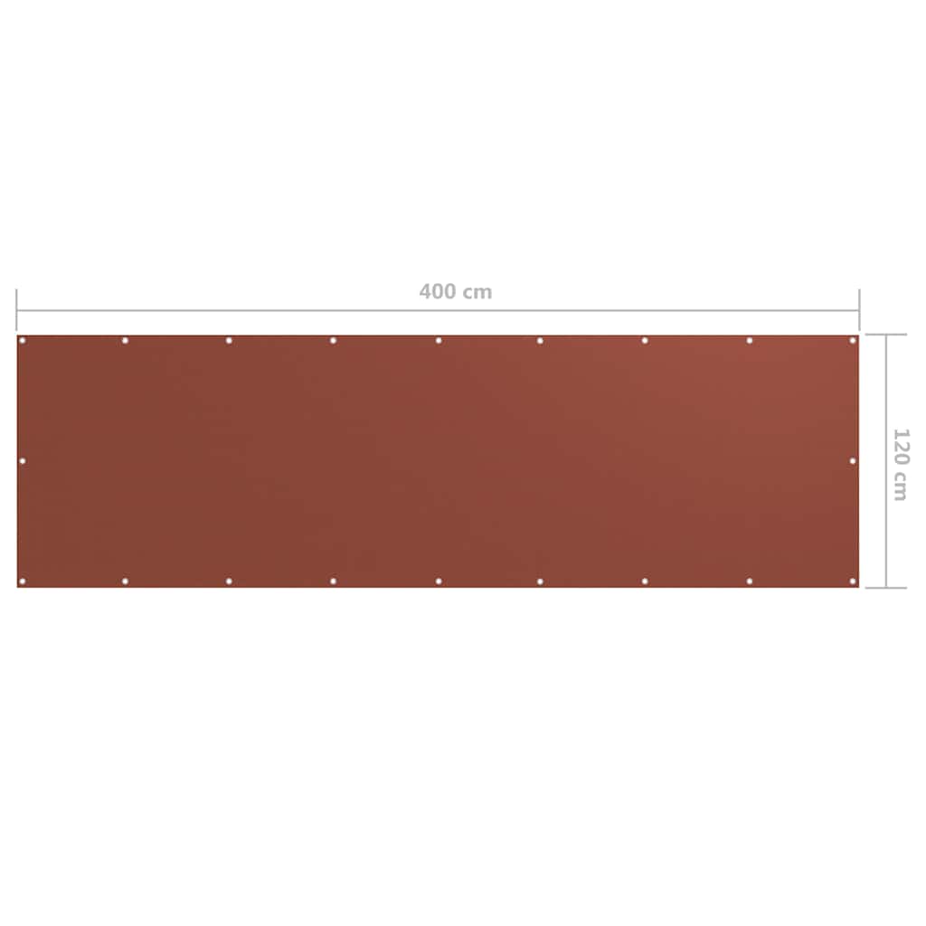 Balkono pertvara, terakota spalvos, 120x400cm, oksfordo audinys