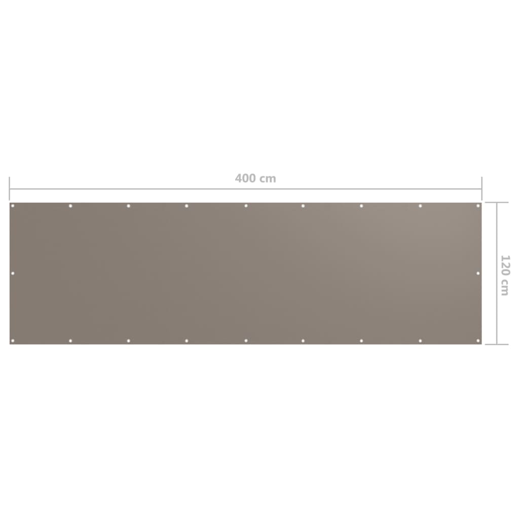 Balkono pertvara, taupe spalvos, 120x400cm, oksfordo audinys