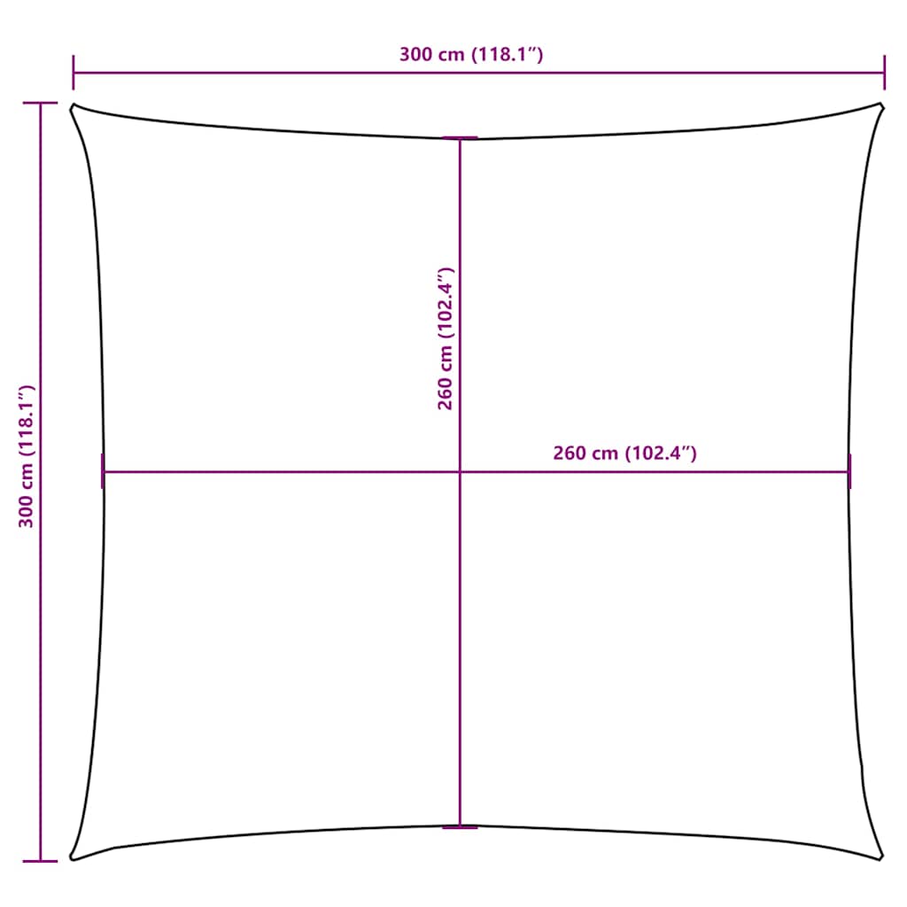 Uždanga nuo saulės, kreminė, 3x3m, oksfordo audinys, kvadratinė