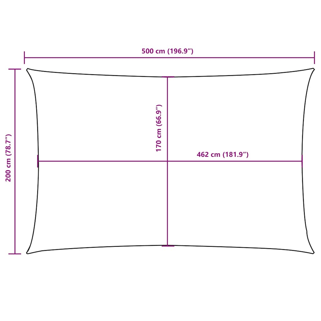 Uždanga nuo saulės, balta, 2x5m, oksfordo audinys, stačiakampė