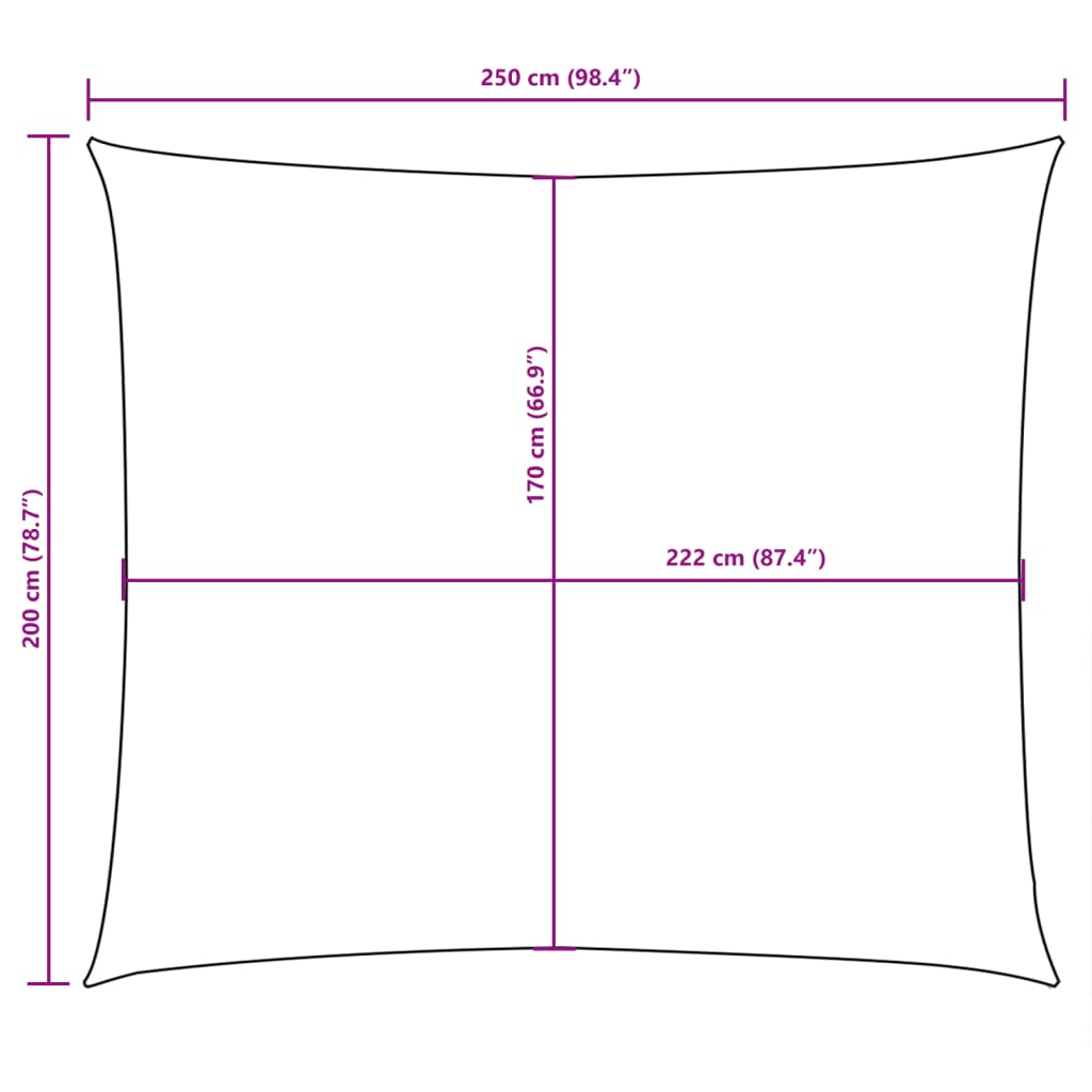 Uždanga nuo saulės, mėlyna, 2x2,5m, oksfordo audinys