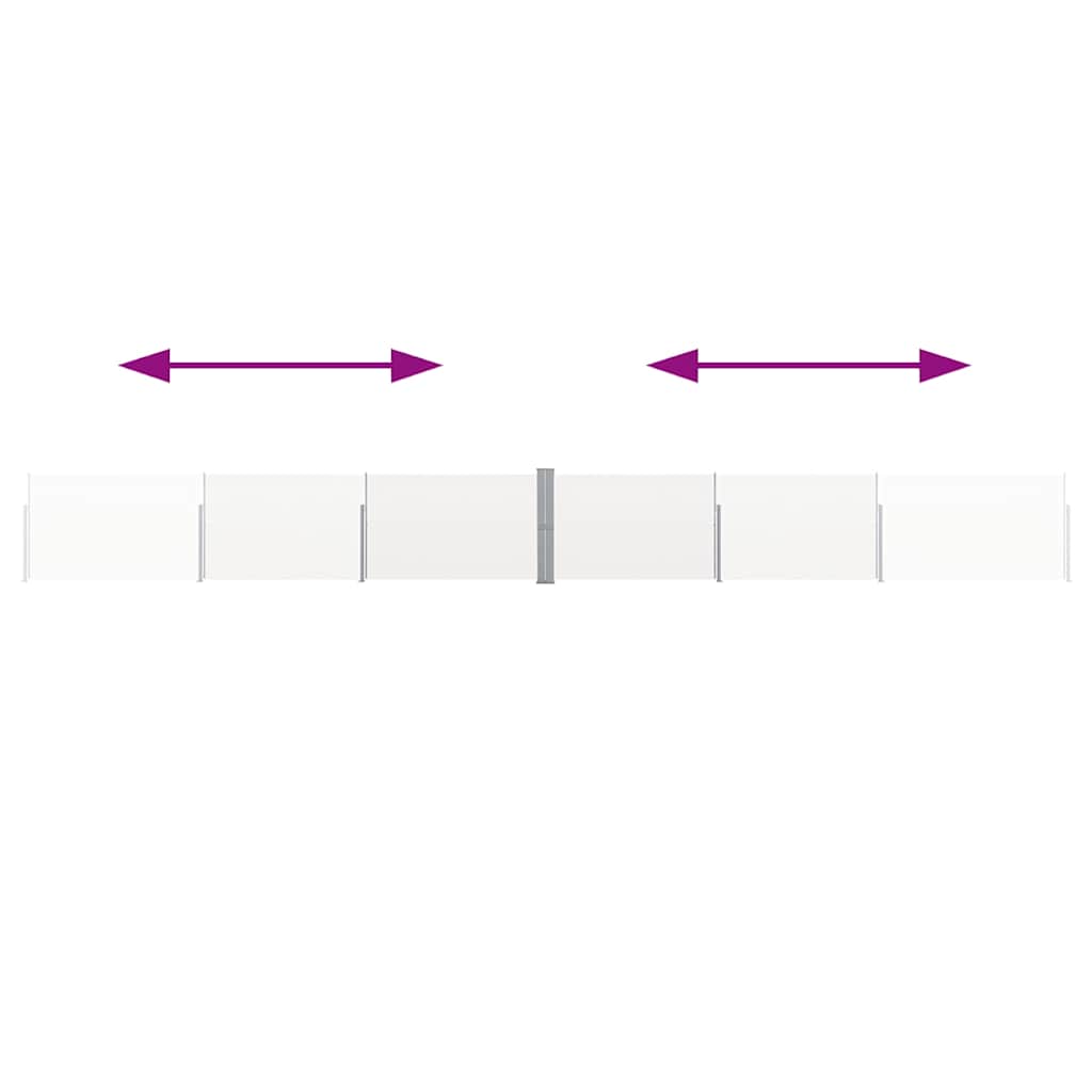 Ištraukiama šoninė kiemo pertvara, kreminės spalvos, 140x1200cm