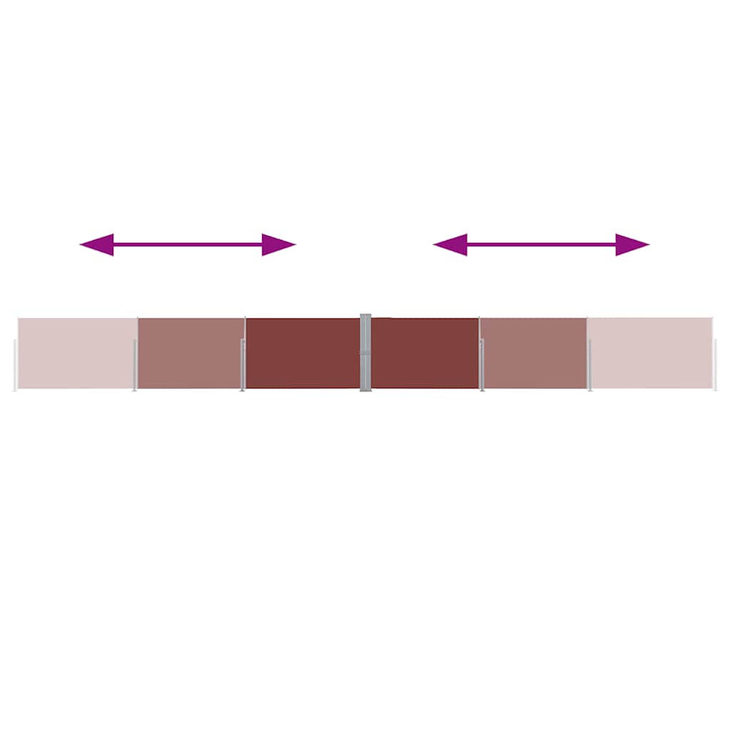 Ištraukiama šoninė kiemo pertvara, rudos spalvos, 140x1200cm
