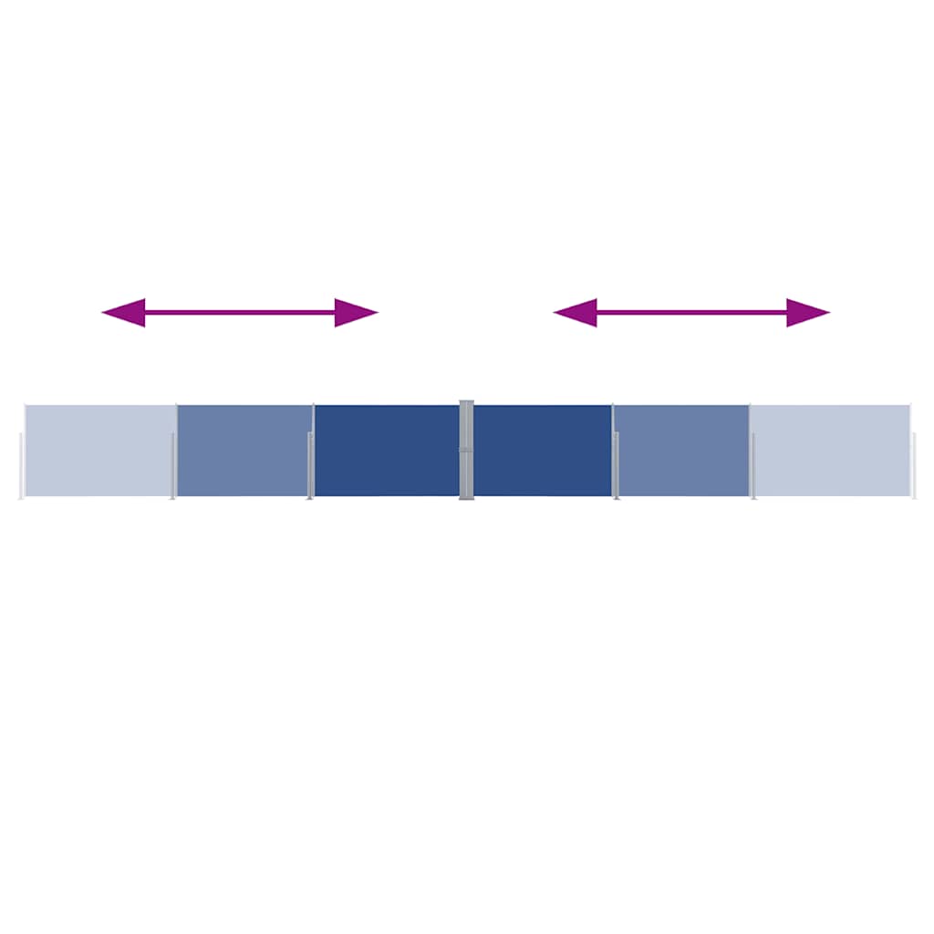 Ištraukiama šoninė kiemo pertvara, mėlynos spalvos, 140x1200cm