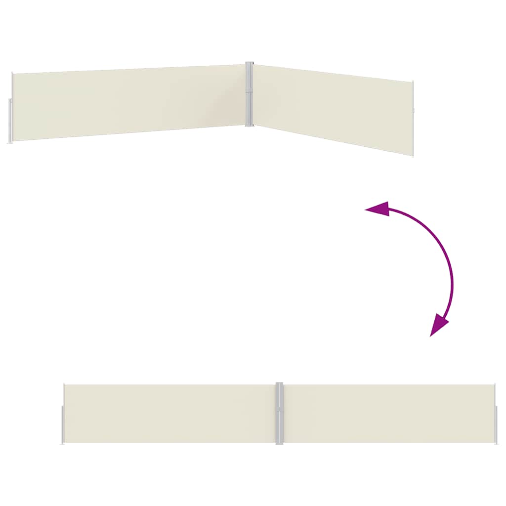 Ištraukiama šoninė kiemo pertvara, kreminės spalvos, 170x1200cm