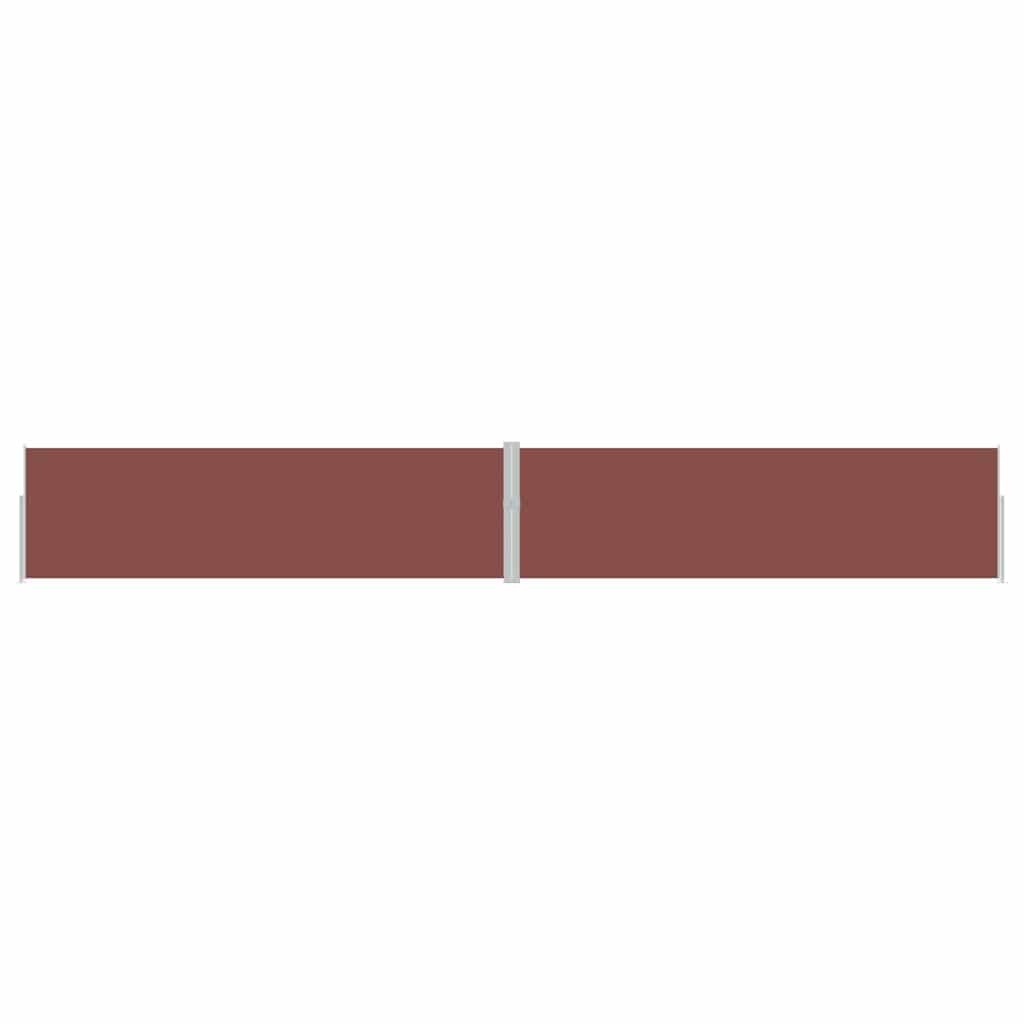 Ištraukiama šoninė kiemo pertvara, rudos spalvos, 170x1200cm