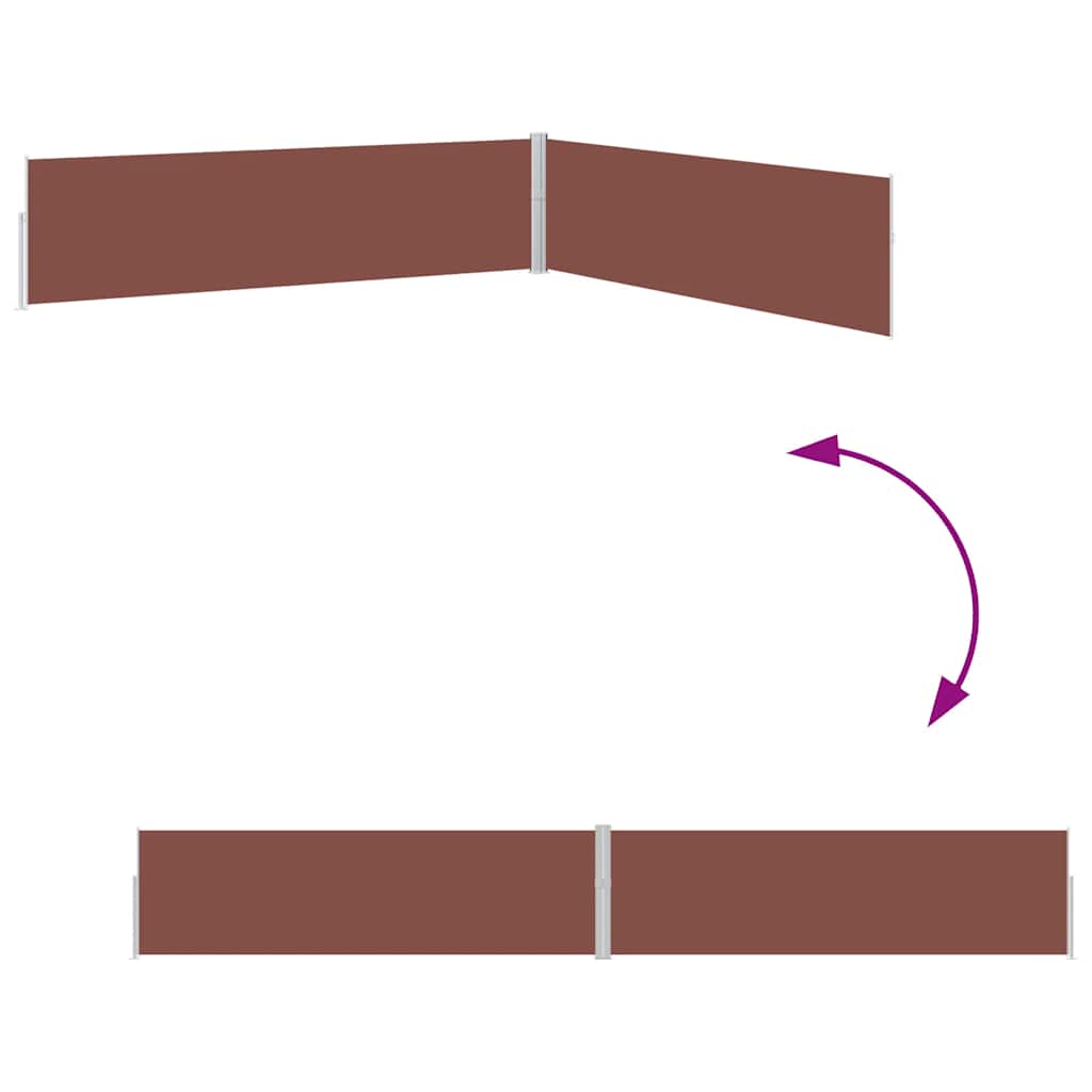 Ištraukiama šoninė kiemo pertvara, rudos spalvos, 170x1200cm
