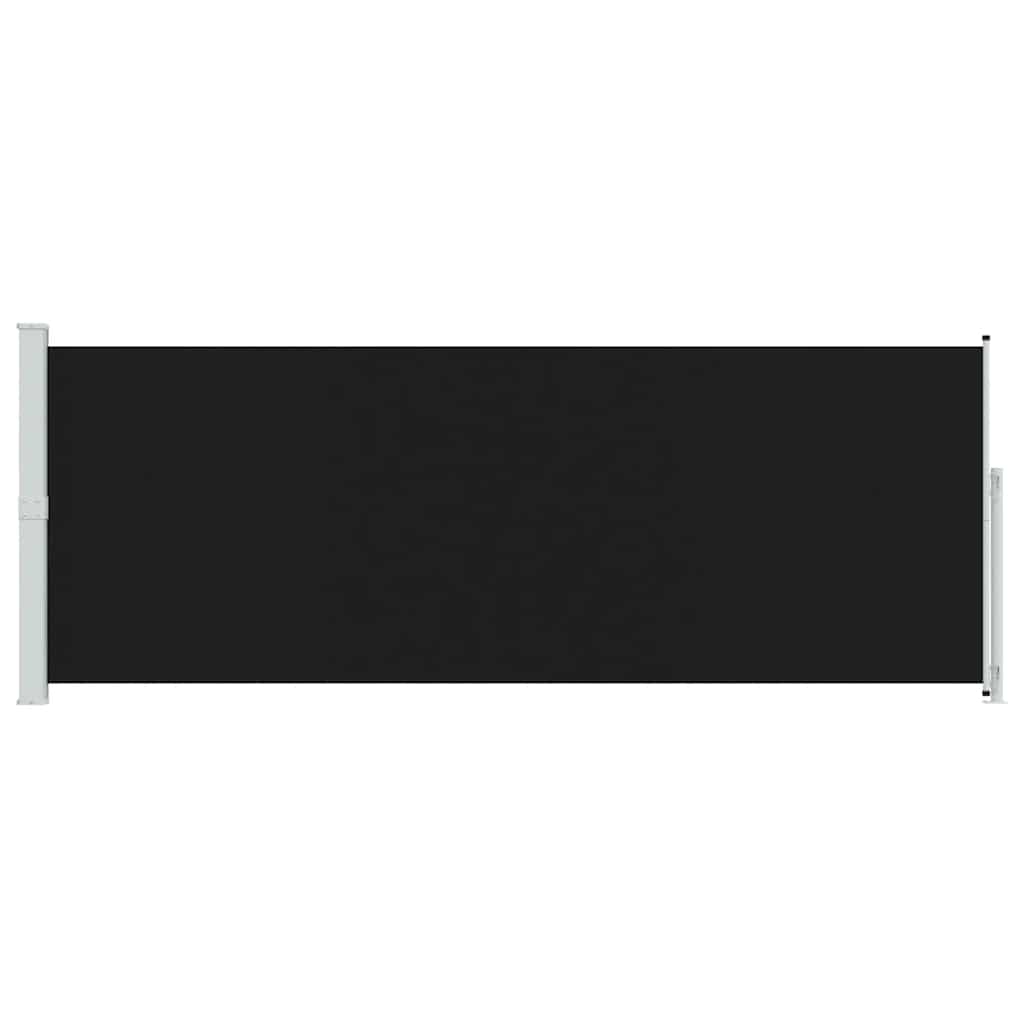 Ištraukiama šoninė kiemo pertvara, juodos spalvos, 180x500cm