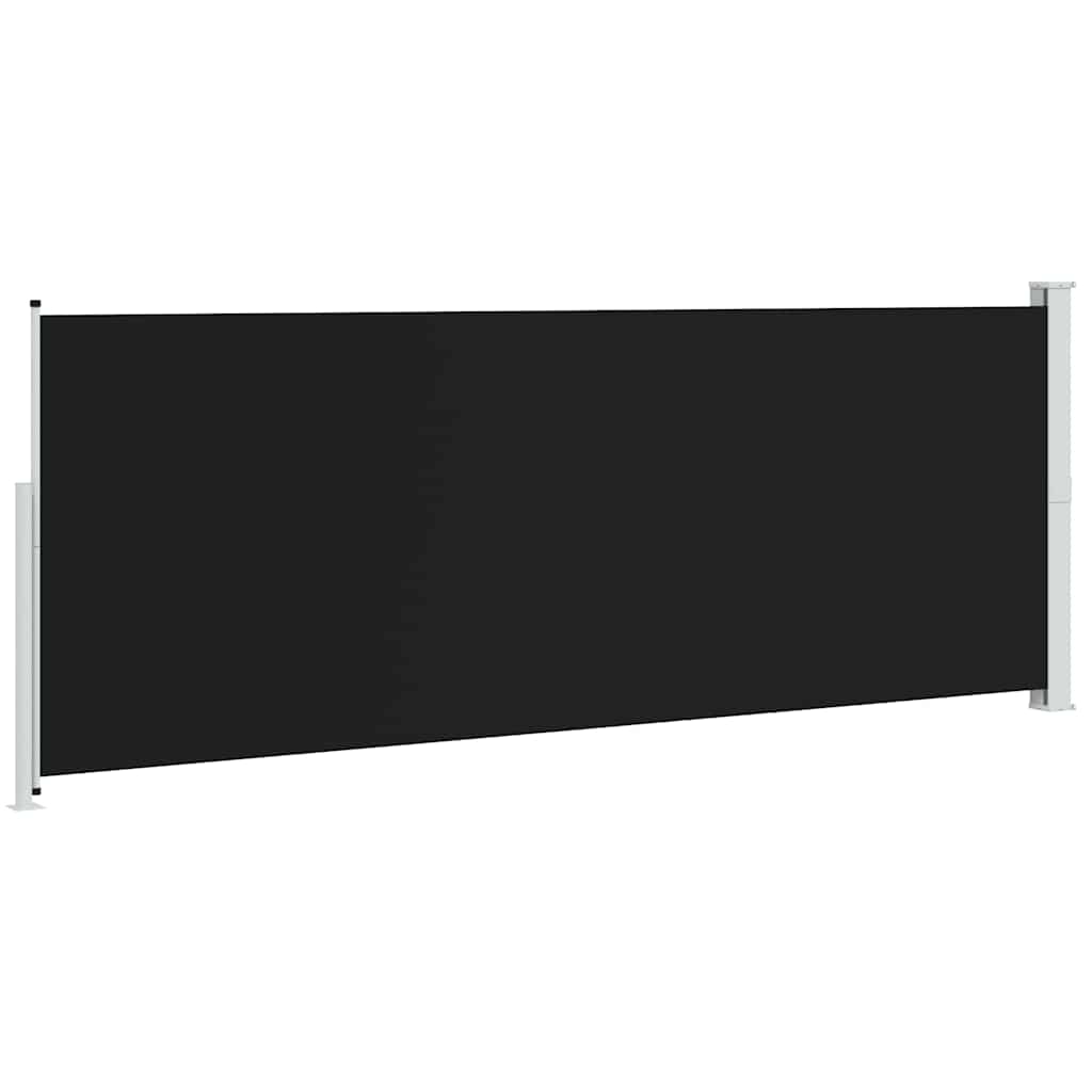 Ištraukiama šoninė kiemo pertvara, juodos spalvos, 180x500cm
