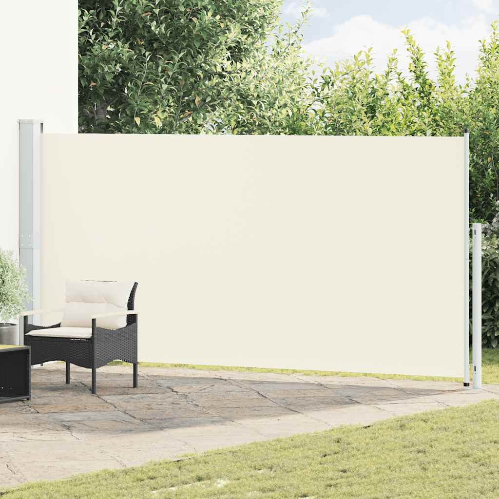 Ištraukiama šoninė kiemo pertvara, kreminės spalvos, 180x500cm