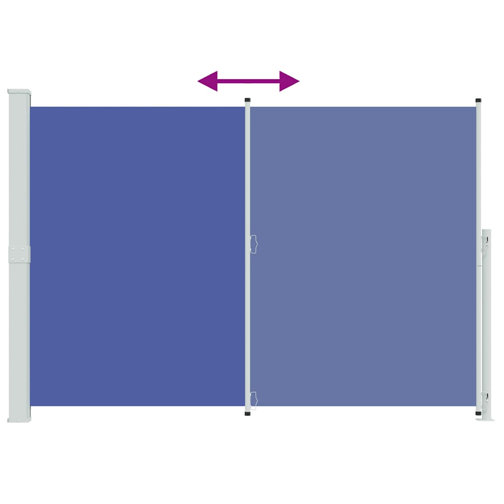 Ištraukiama šoninė kiemo pertvara, mėlynos spalvos, 200x300cm