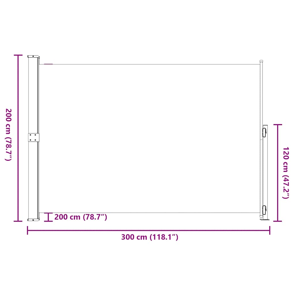 Ištraukiama šoninė kiemo pertvara, mėlynos spalvos, 200x300cm
