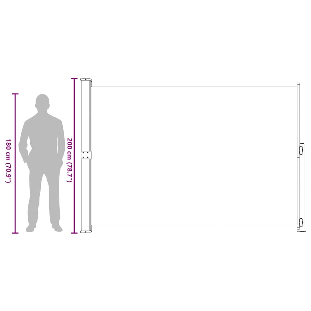 Ištraukiama šoninė kiemo pertvara, mėlynos spalvos, 200x300cm