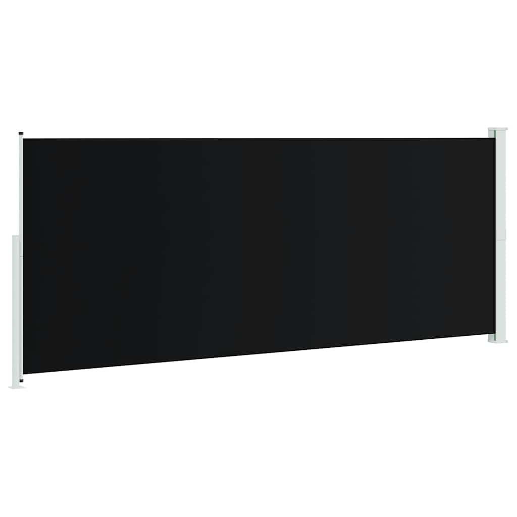 Ištraukiama šoninė kiemo pertvara, juodos spalvos, 200x500cm
