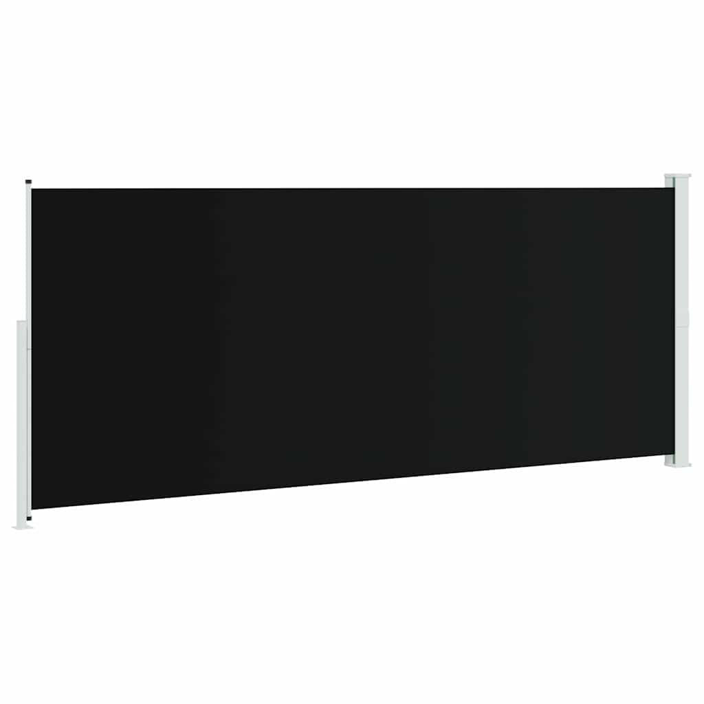 Ištraukiama šoninė kiemo pertvara, juodos spalvos, 200x500cm