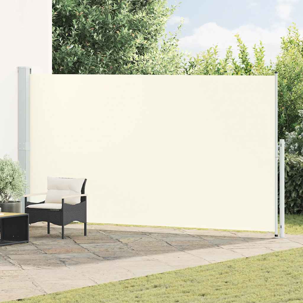 Ištraukiama šoninė kiemo pertvara, kreminės spalvos, 200x500cm