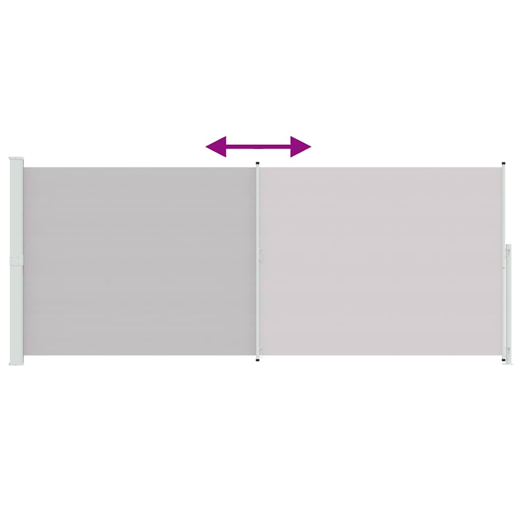 Ištraukiama šoninė kiemo pertvara, pilkos spalvos, 200x500cm