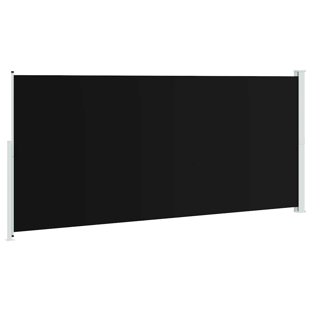 Ištraukiama šoninė kiemo pertvara, juodos spalvos, 220x500cm