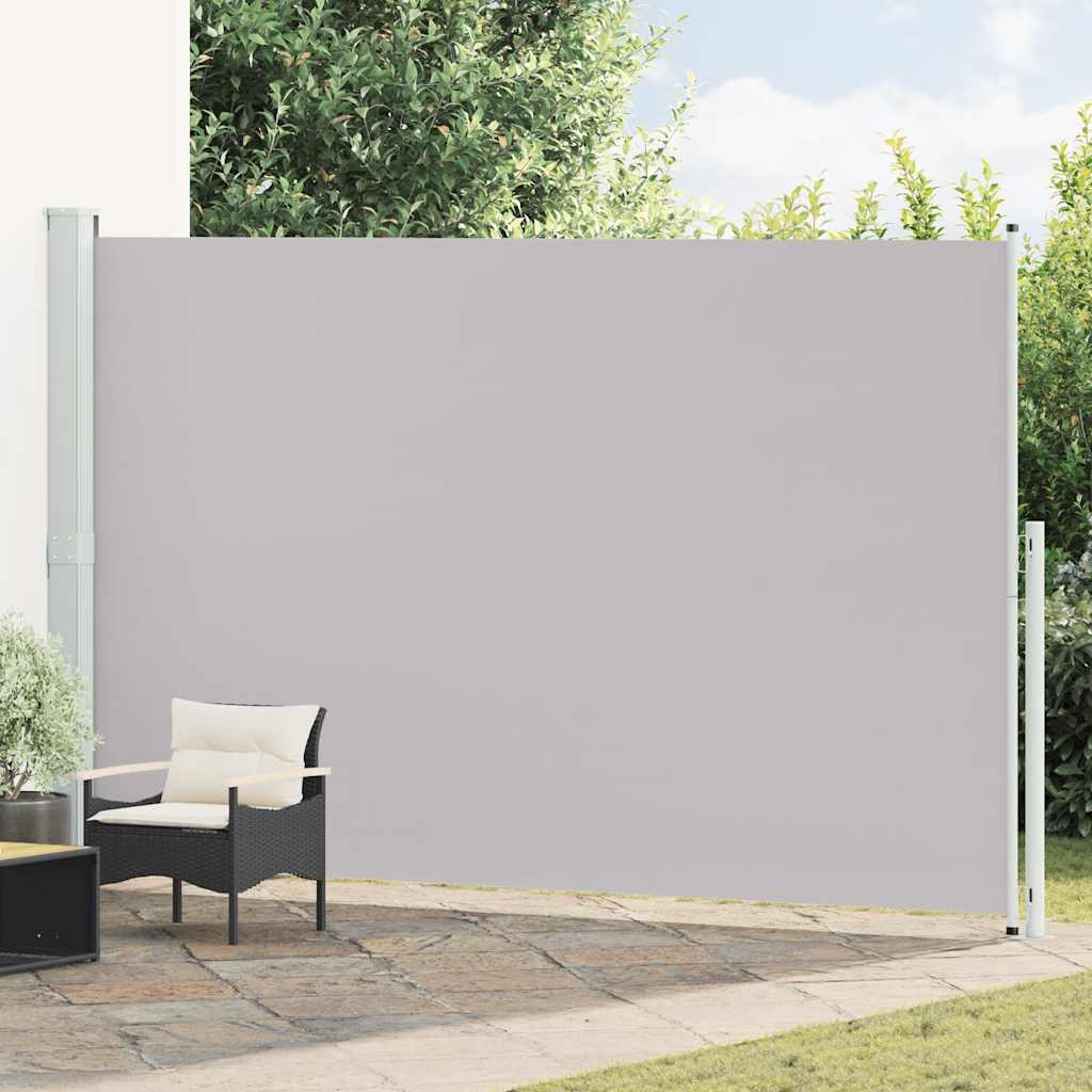 Ištraukiama šoninė kiemo pertvara, pilkos spalvos, 220x500cm