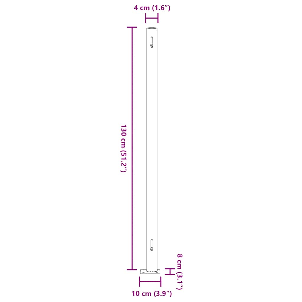 Ištraukiama šoninė kiemo pertvara, raudonos spalvos, 220x500cm