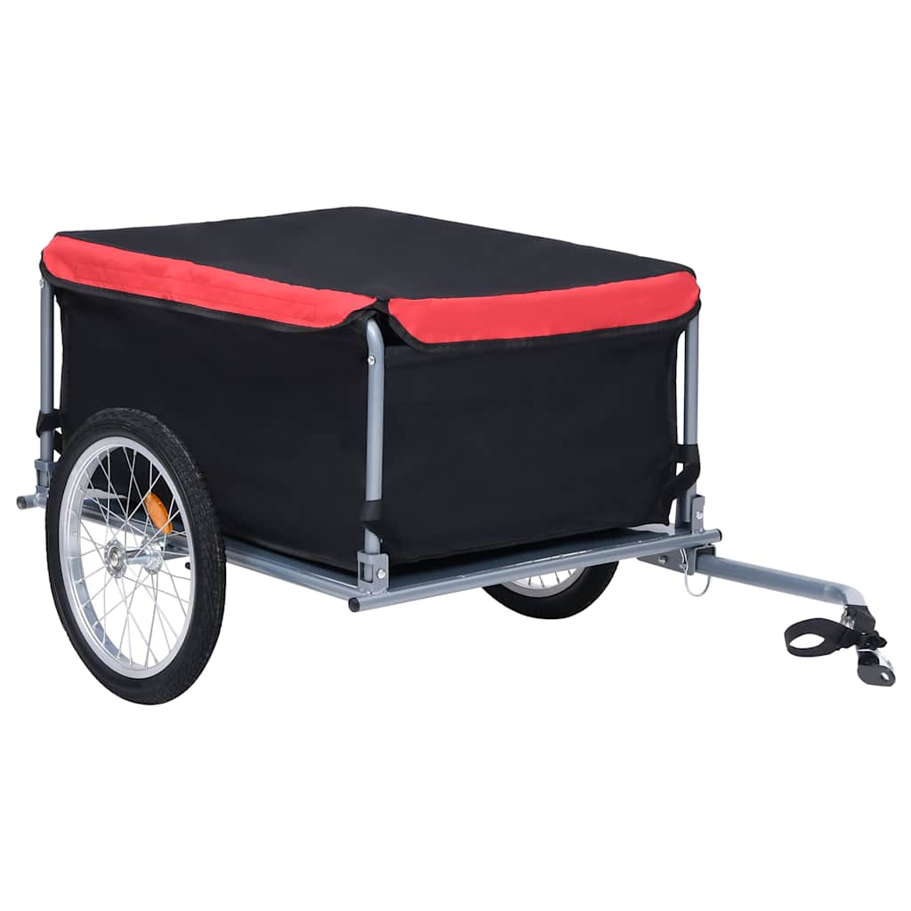 Dviračio priekaba, juodos ir raudonos spalvos, 65kg