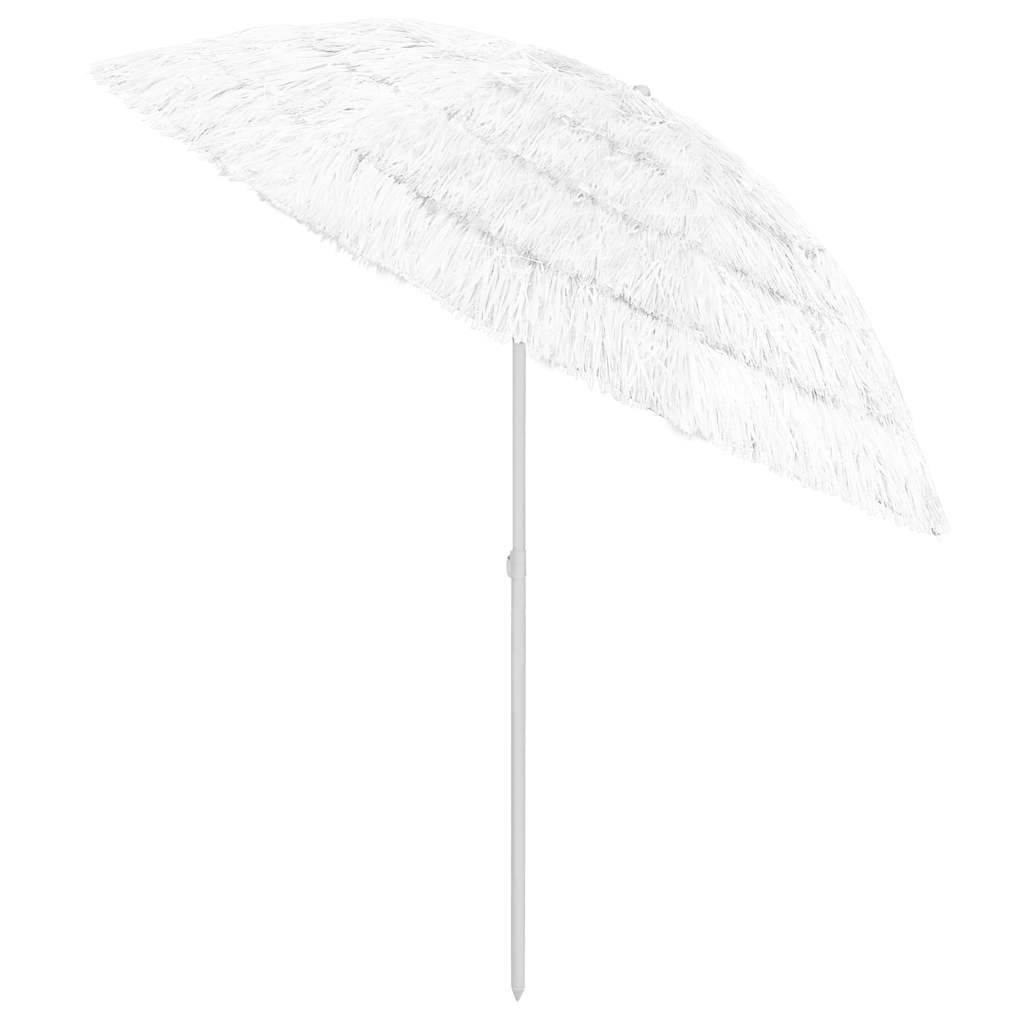 Paplūdimio skėtis, baltos spalvos, 240cm, havajietiško dizaino