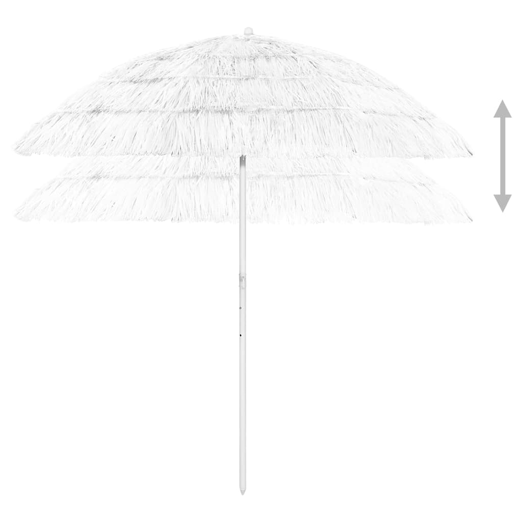 Paplūdimio skėtis, baltos spalvos, 240cm, havajietiško dizaino
