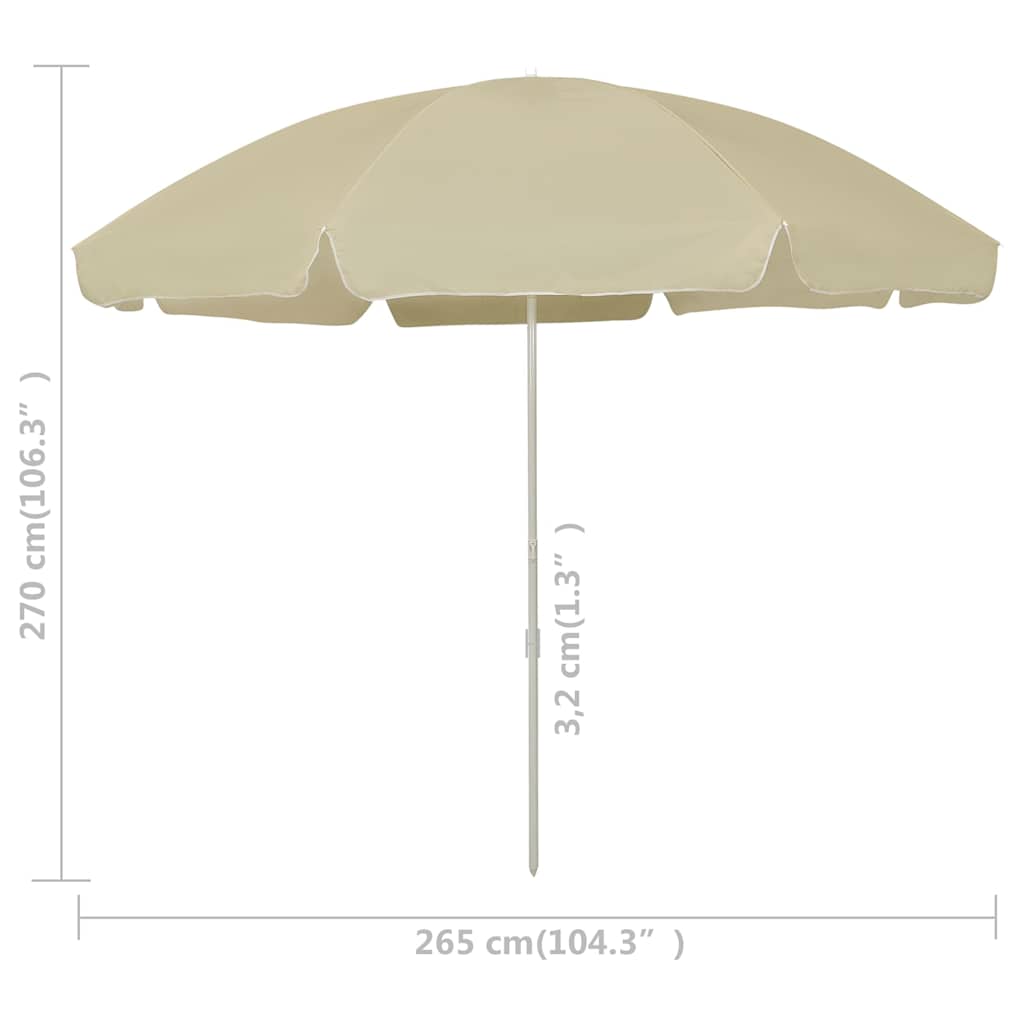 Paplūdimio skėtis nuo saulės, smėlio geltonos spalvos, 300cm