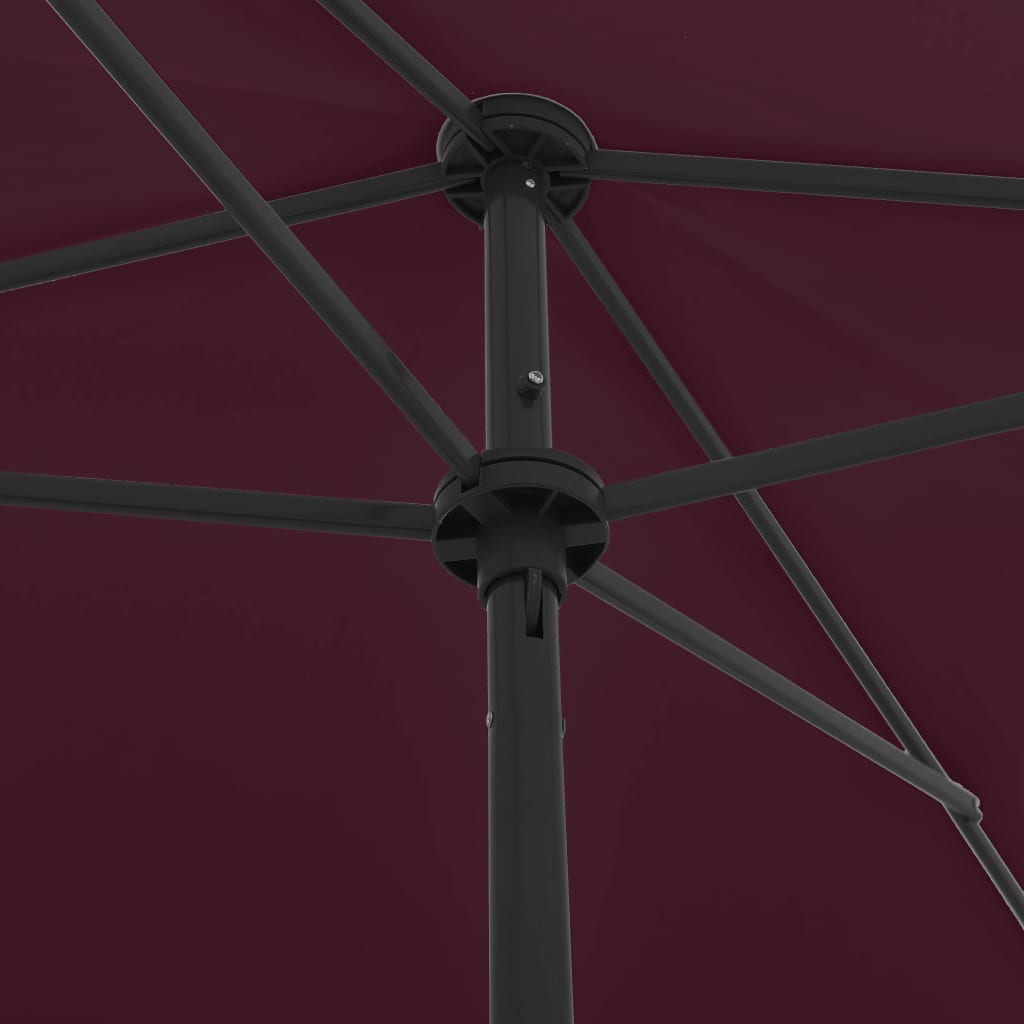 Paplūdimio skėtis nuo saulės, tamsiai raudonas, 200x125cm