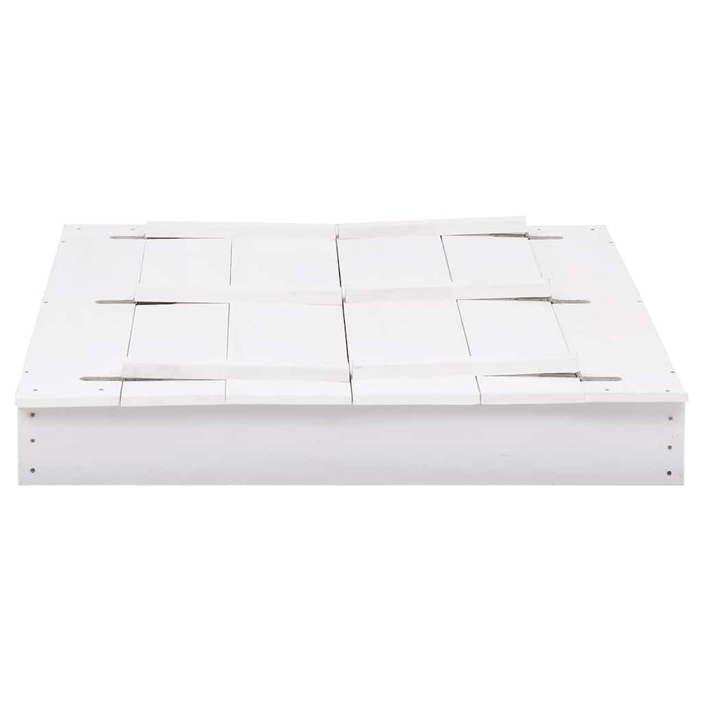 Smėlio dėžė, baltos spalvos, 95x90x15cm, eglės mediena