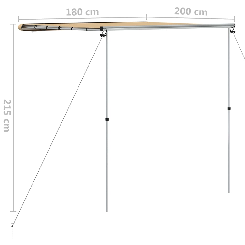Markizė nameliui ant ratų, smėlio spalvos, 1,8x2x2,15m