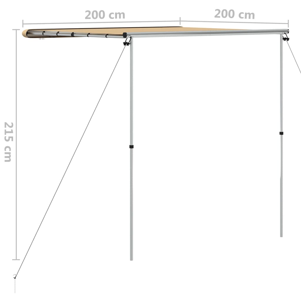 Markizė nameliui ant ratų, smėlio spalvos, 2x2x2,15m