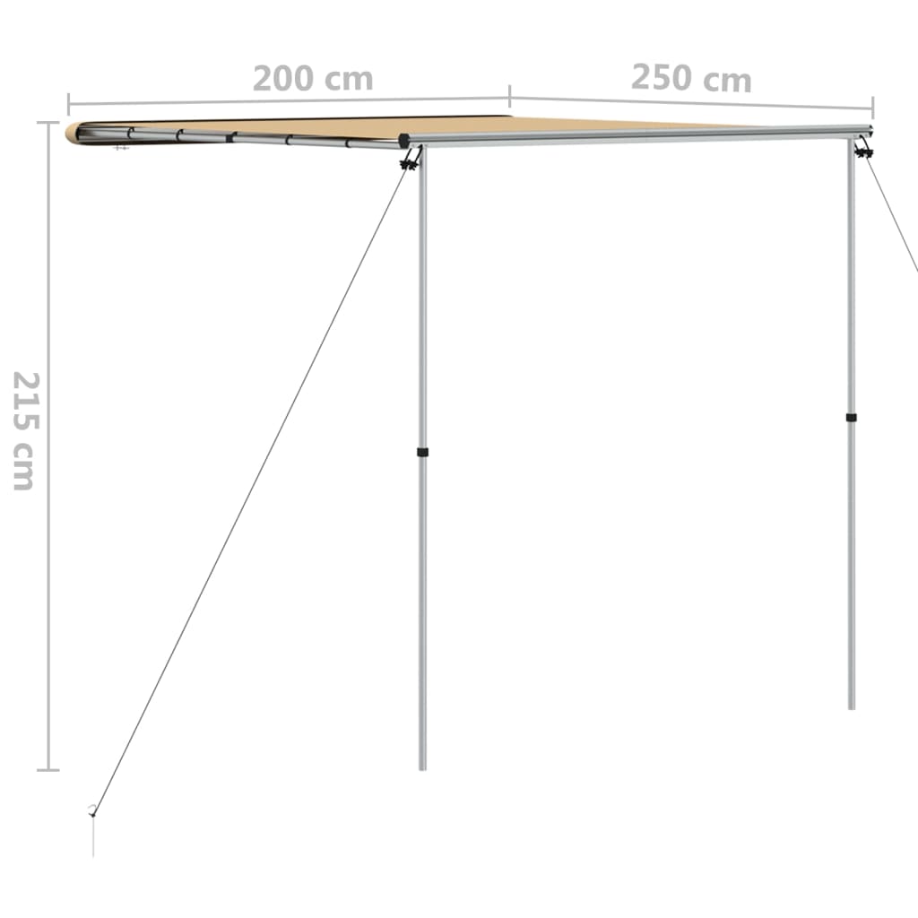 Markizė nameliui ant ratų, smėlio spalvos, 2x2,5x2,15m