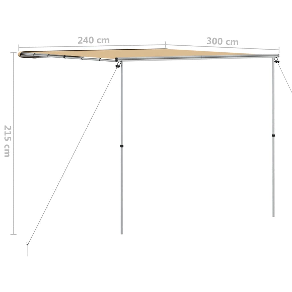 Markizė nameliui ant ratų, smėlio spalvos, 2,4x3x2,15m