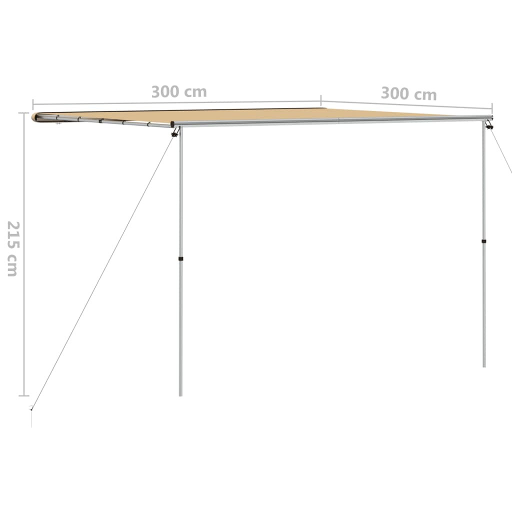 Markizė nameliui ant ratų, smėlio spalvos, 3x3x2,15m