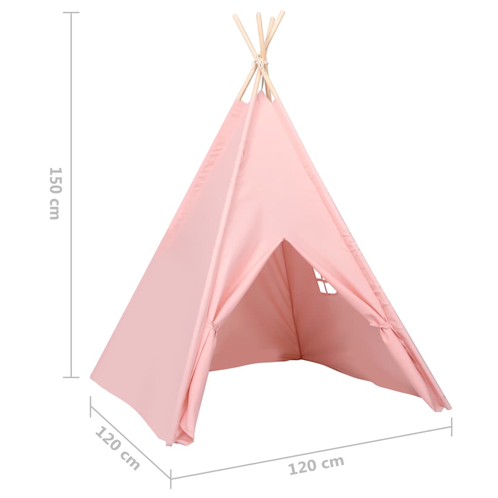 Vaikiška tipi palapinė, rožinė, 120x120x150cm, persiko oda