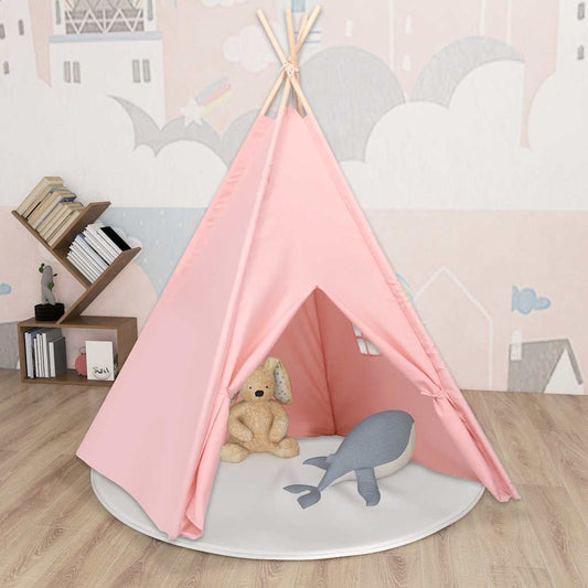 Vaikiška tipi palapinė, rožinė, 120x120x150cm, persiko oda