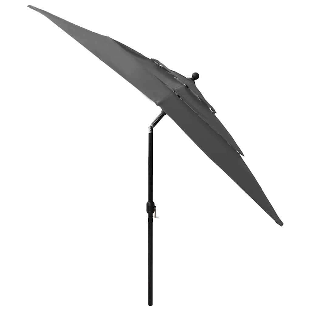 Sodo skėtis su aliuminio stulpu, antracito, 2,5x2,5m, 3 aukščių
