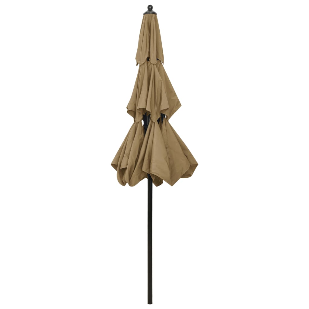 Sodo skėtis su aliuminio stulpu, taupe, 2,5m, 3 aukščių