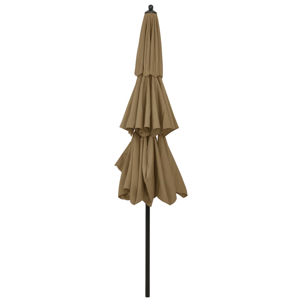 Sodo skėtis su aliuminio stulpu, taupe spalvos, 3m, 3 aukščių