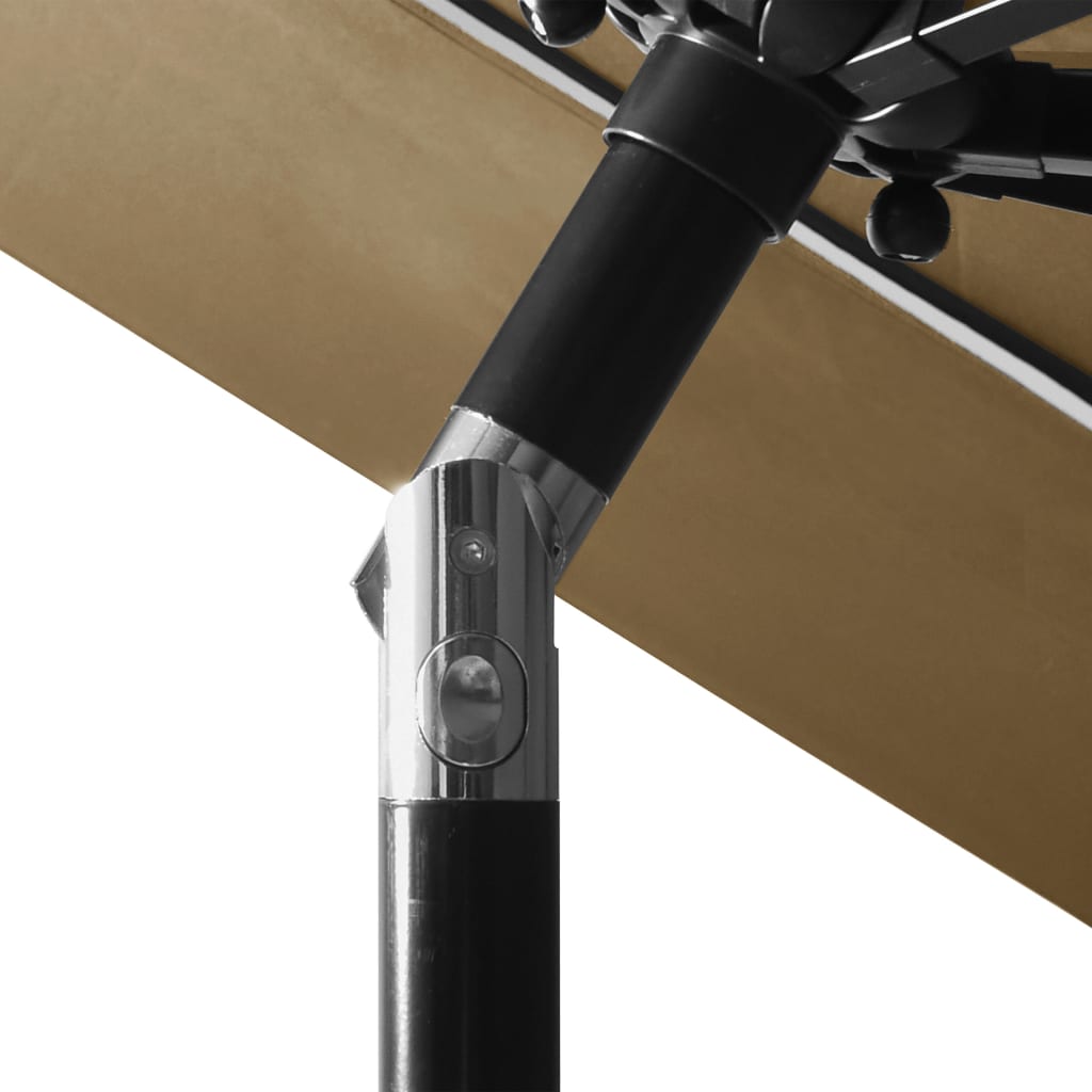 Sodo skėtis su aliuminio stulpu, taupe spalvos, 3m, 3 aukščių