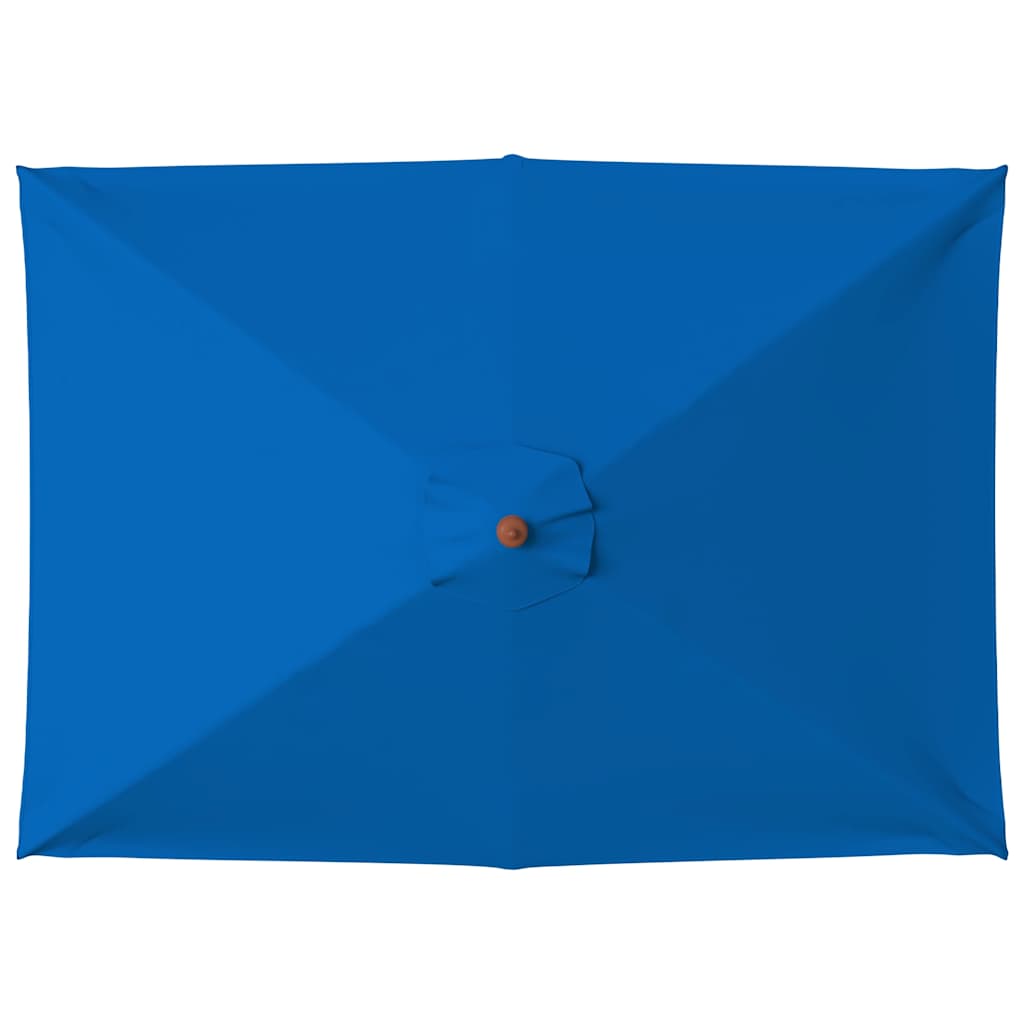 Sodo skėtis su mediniu stulpu, mėlynos spalvos, 150x200cm