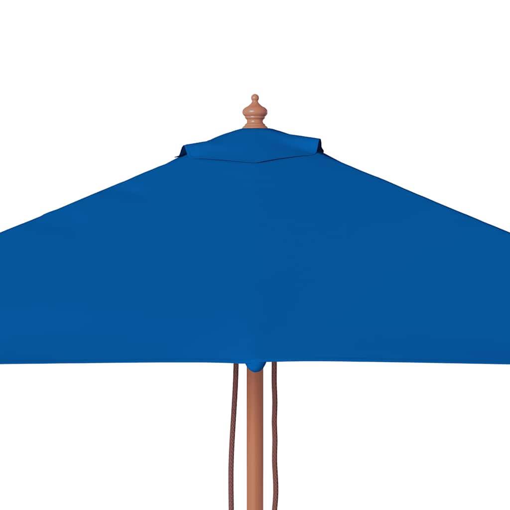 Sodo skėtis su mediniu stulpu, mėlynos spalvos, 150x200cm