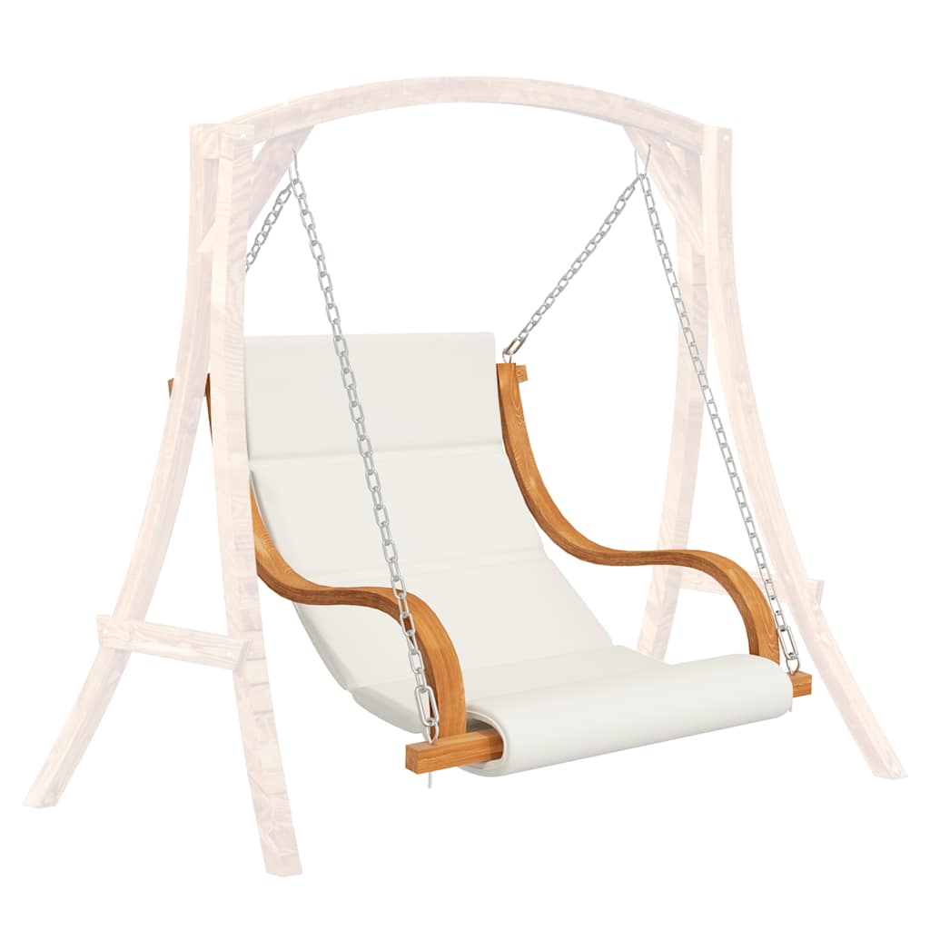 Supama kėdė be sūpynių rėmo su pagalvėle, dengta mediena