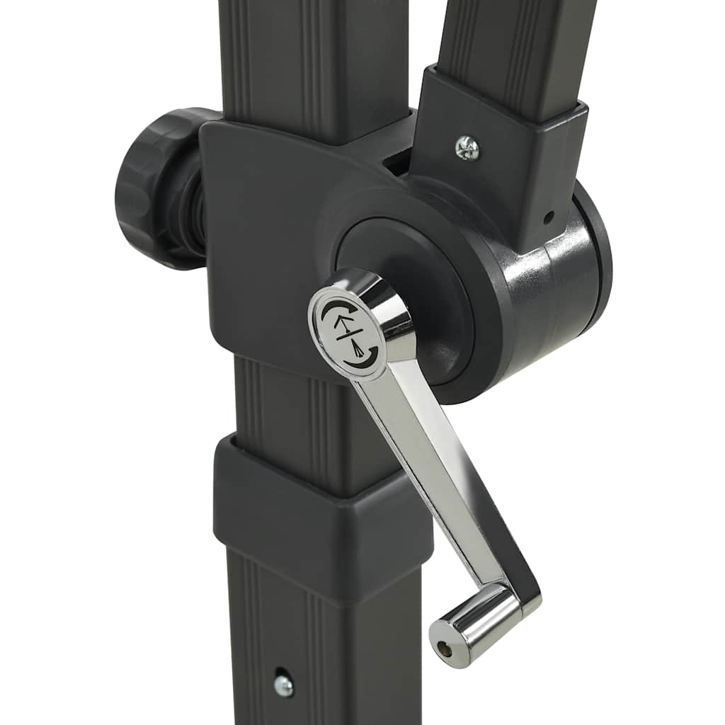 Gembinis skėtis su stulpu ir LED lemputėmis, žalias, 250cm