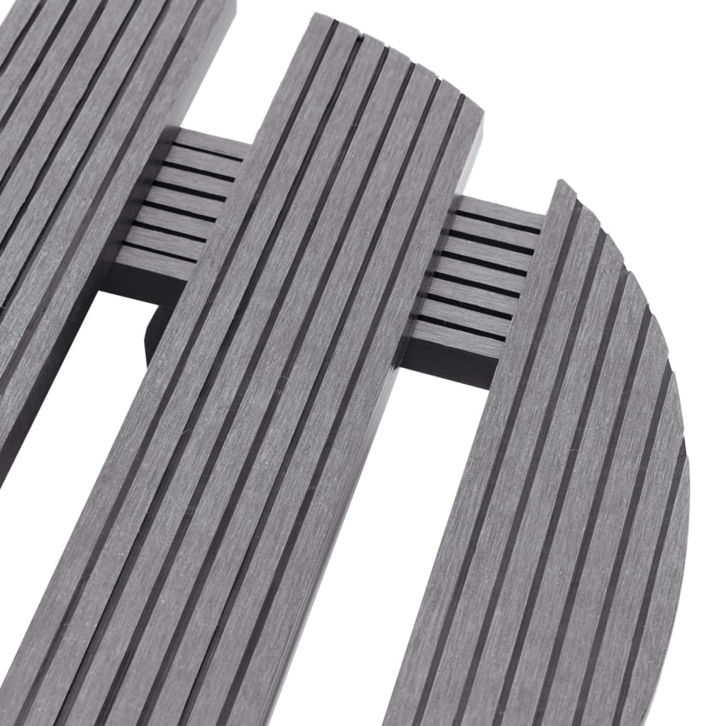 Augalų padėklai su ratukais, 2vnt., pilki, 30x7,5cm, WPC