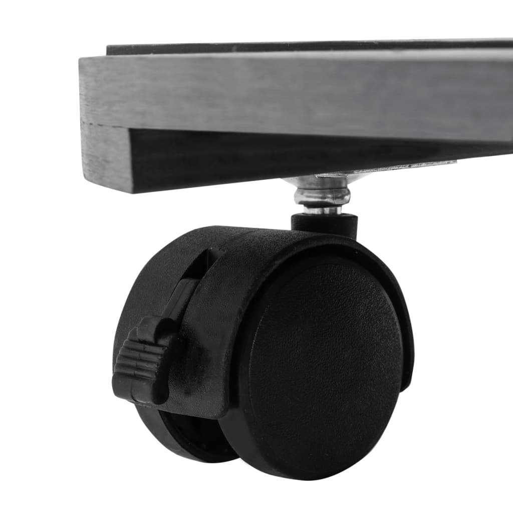 Augalų padėklai su ratukais, 2vnt., pilki, 30x7,5cm, WPC